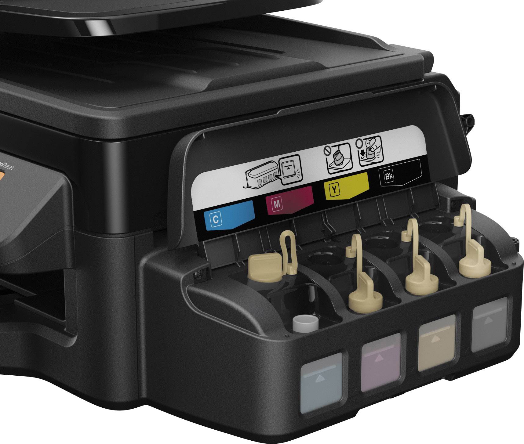 Epson EcoTank ET-4500 Farb Tintenstrahl Multifunktionsdrucker A4 Drucker, Scanner, Kopierer, Fax LAN, WLAN, Tintentank-System, ADF