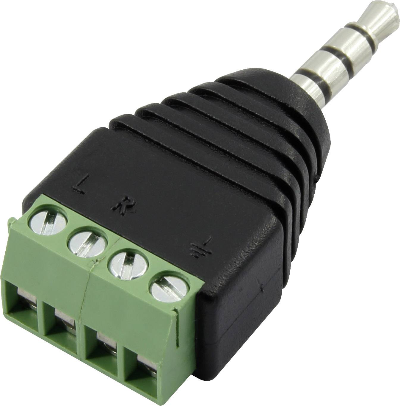 TRU COMPONENTS 1386615 Klinken-Steckverbinder 3.5mm Stecker, gerade Polzahl: 4 Stereo Schwarz 1St.