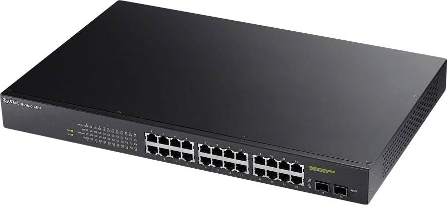 ZyXEL Switch 19" 24x GE GS1900-24HP 24x PoE+ Ports,