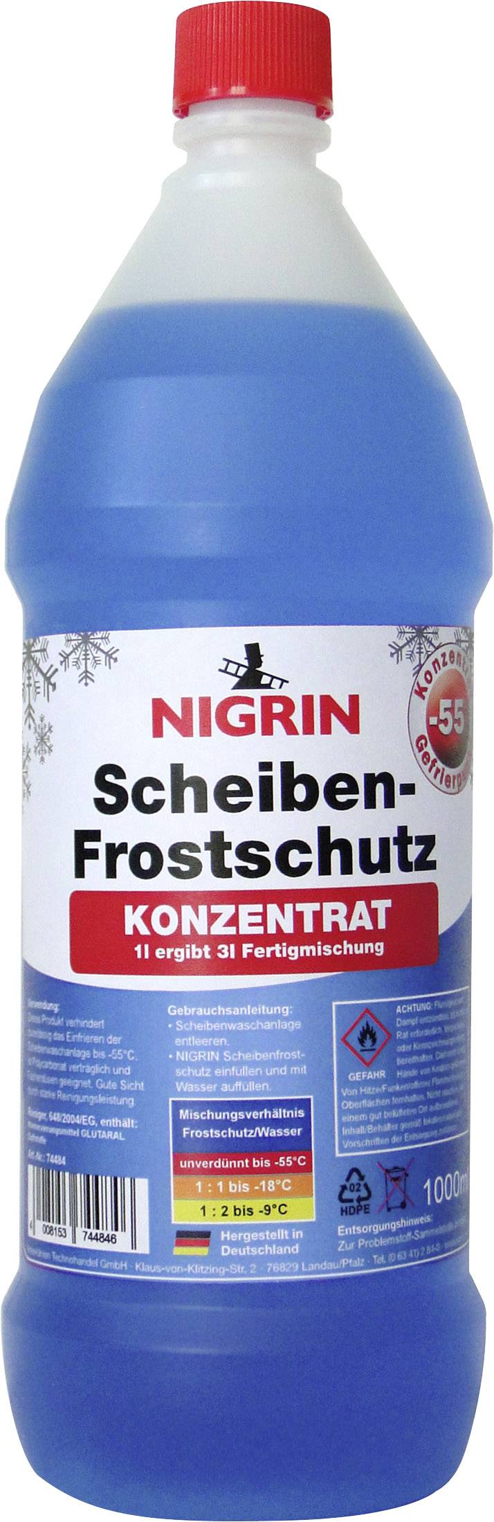 Nigrin 74484 Scheiben-Frostschutz Scheibenwaschanlage 1 l