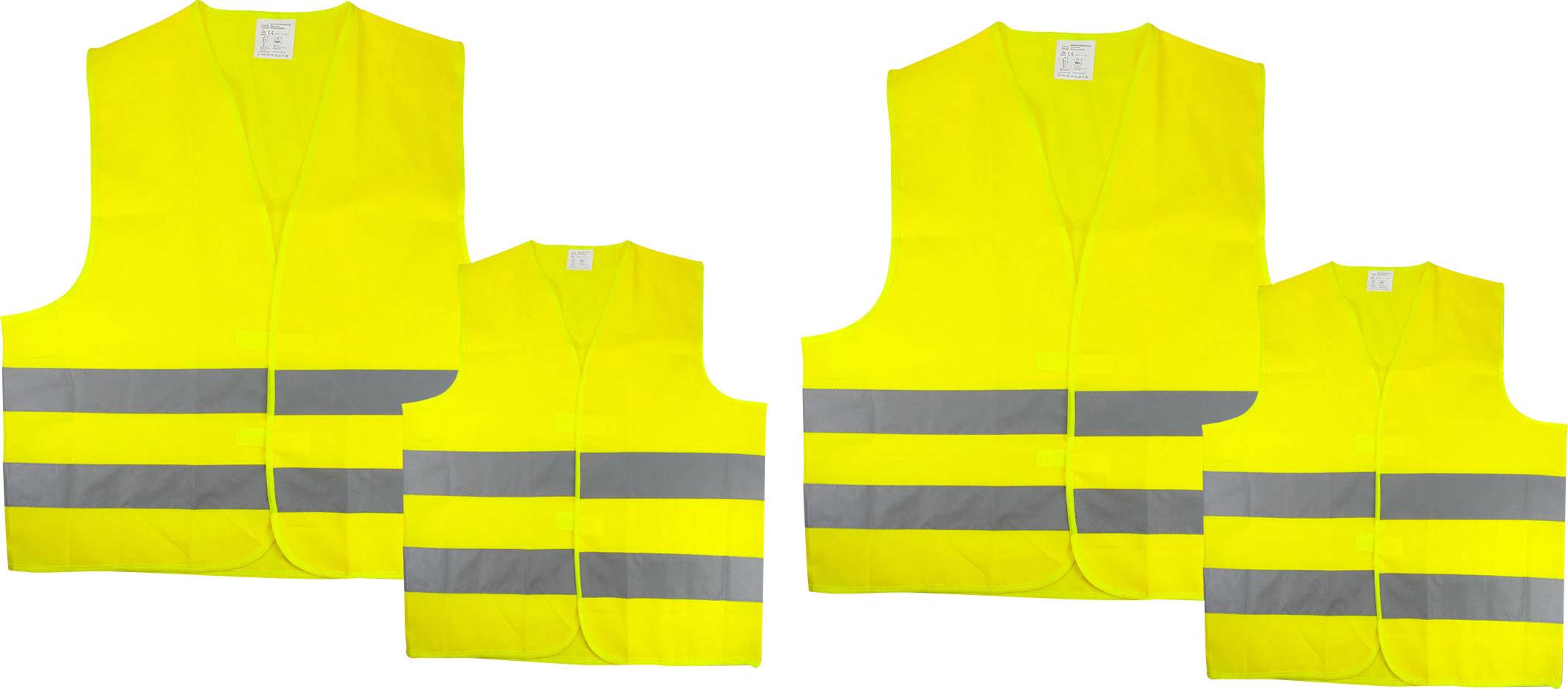 cartrend 50252 Lot de 4 gilets de sécurité Warnweste Erwachsene (L x B x H) 210 x 50 x 250 mm EN 1150, EN 471 1 St.