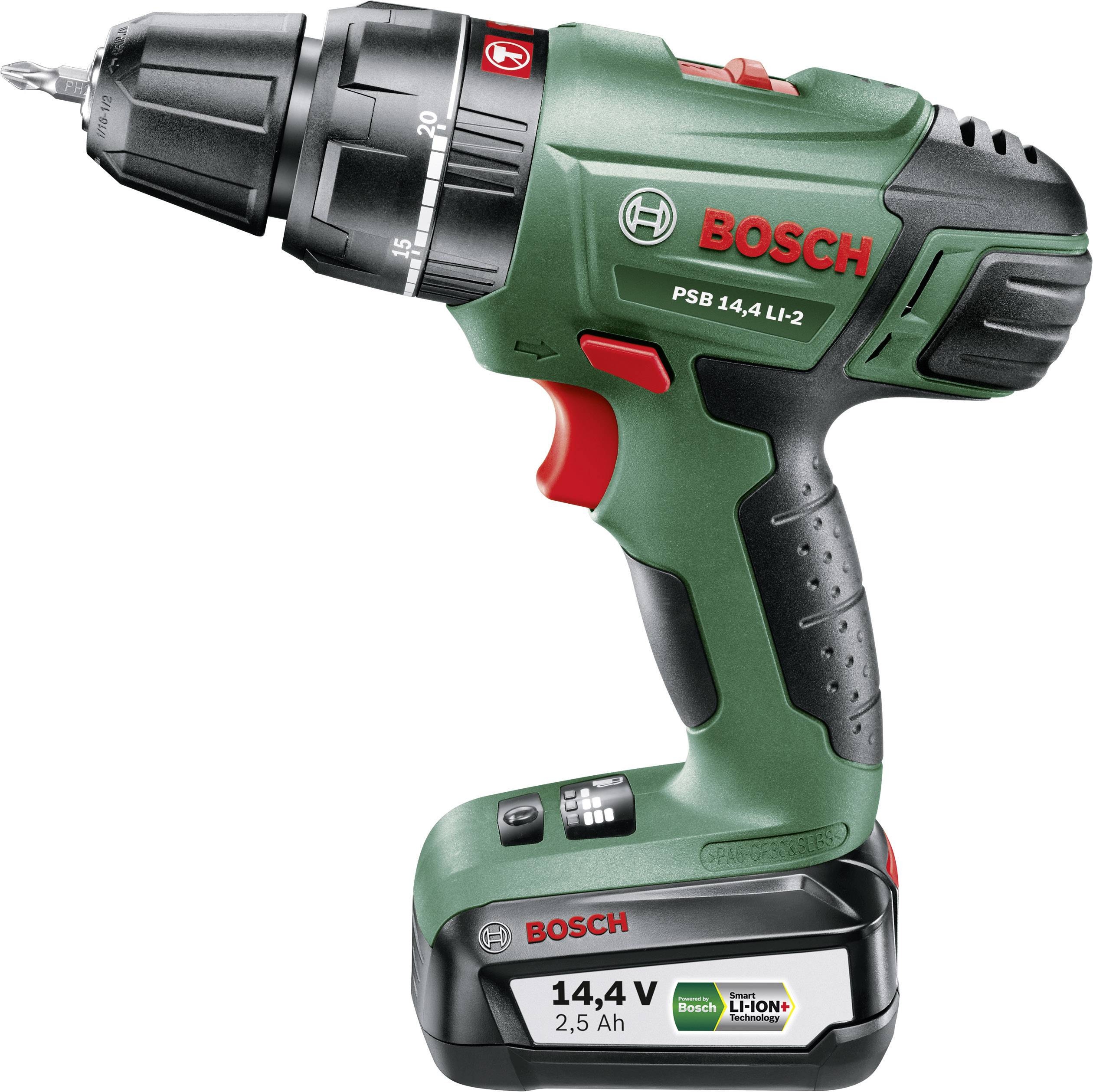 Akku-Zweigang-Schlagbohrschrauber PSB 14.4 LI-2, mit 2 x PBA 14.4V 2.5 Ah Akku