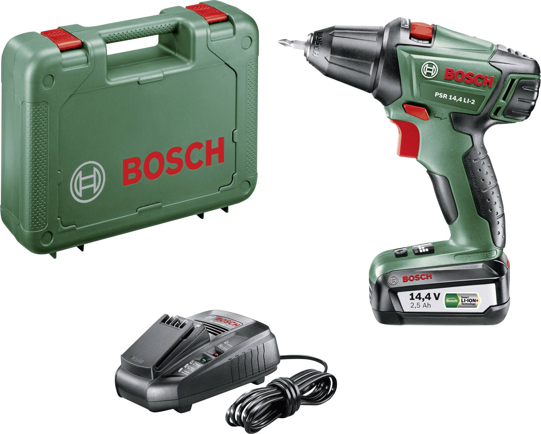 Bosch Home and Garden PSR 14,4 LI-2 060397340N Akku-Bohrschrauber 14.4V 2.5Ah Li-Ion inkl. Akku, inkl. Koffer