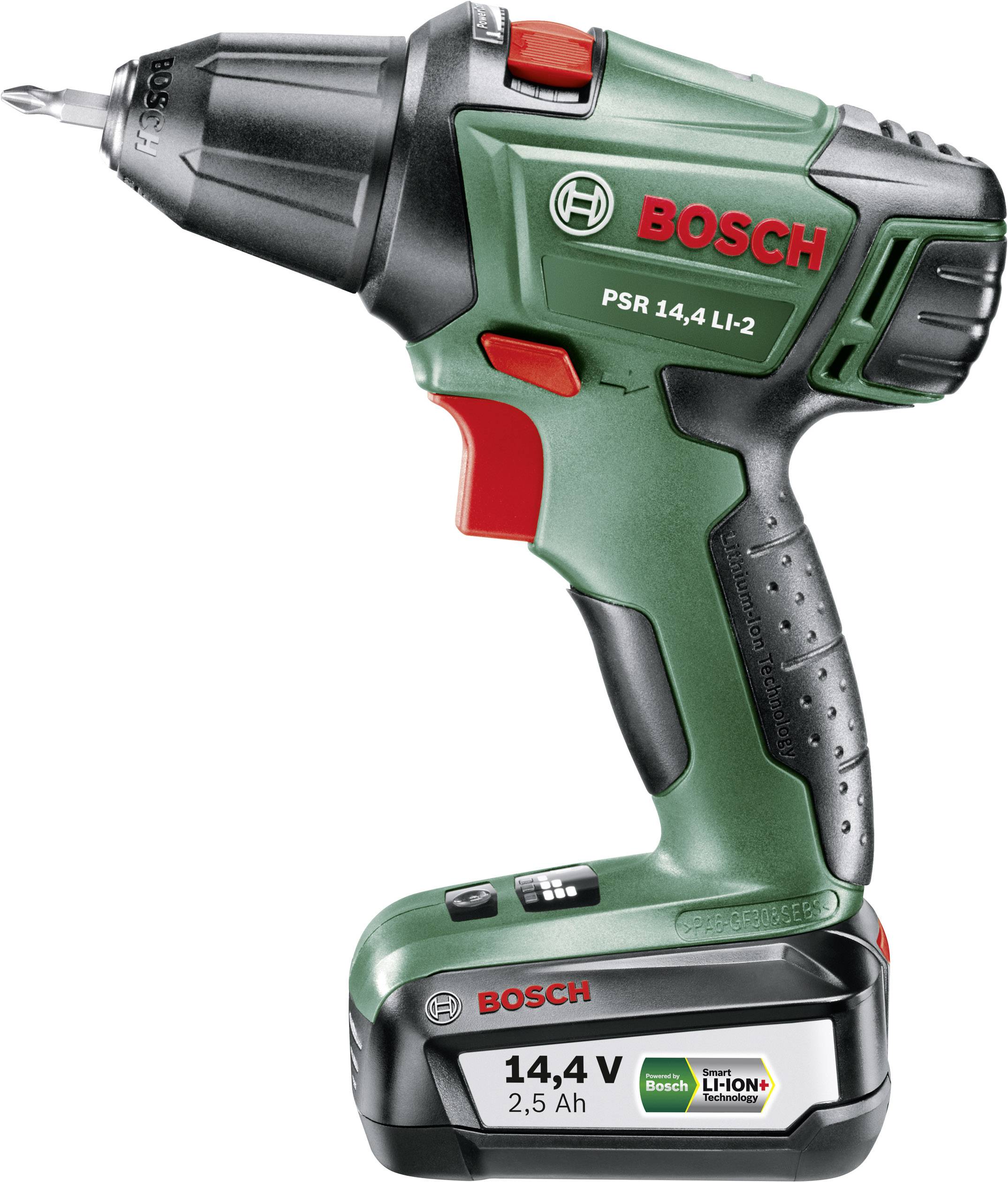 Bosch Home and Garden PSR 14,4 LI-2 060397340N Akku-Bohrschrauber 14.4V 2.5Ah Li-Ion inkl. Akku, inkl. Koffer