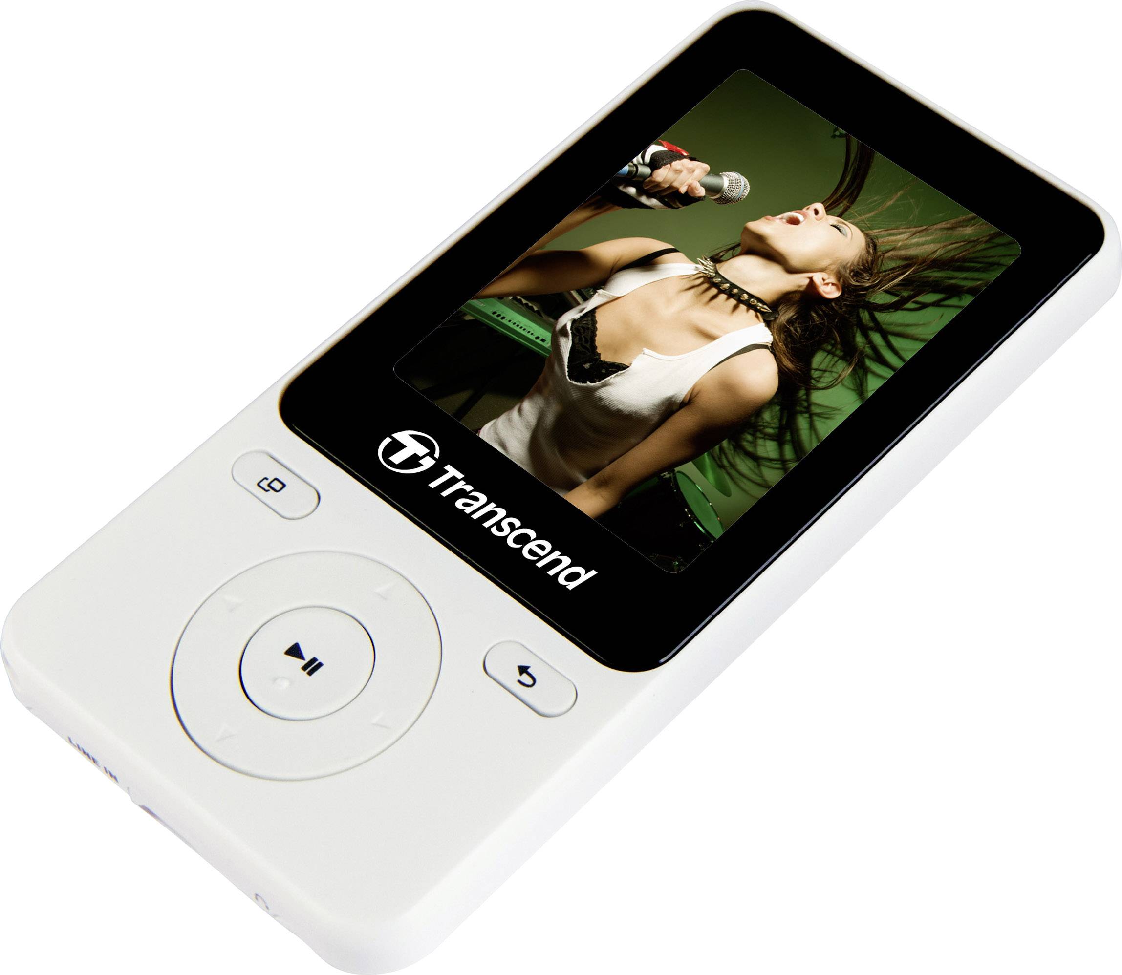 Transcend MP710 MP3-Player, MP4-Player 8 GB Weiß Fitnesstracker, FM Radio, Schrittzähler, Sprachaufnahme, eBook-Funktion