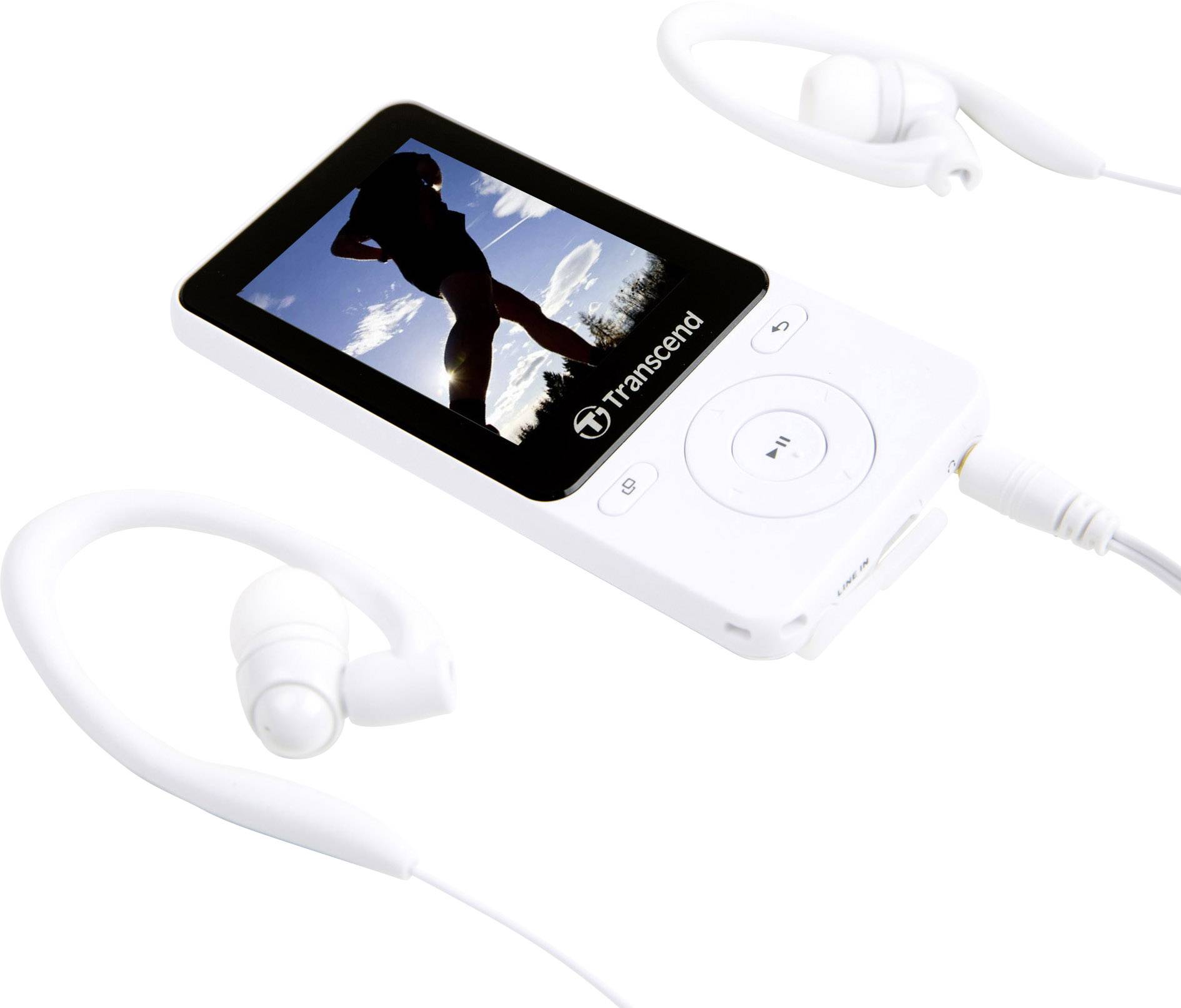 Transcend MP710 MP3-Player, MP4-Player 8 GB Weiß Fitnesstracker, FM Radio, Schrittzähler, Sprachaufnahme, eBook-Funktion