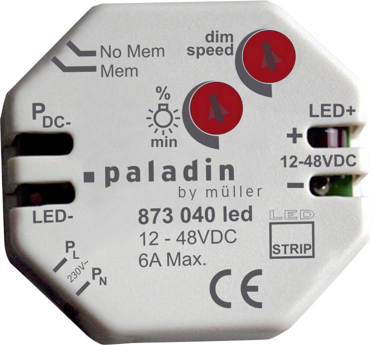 Müller 23323 Unterputz Dimmer Geeignet für Leuchtmittel: LED-Streifen Grau