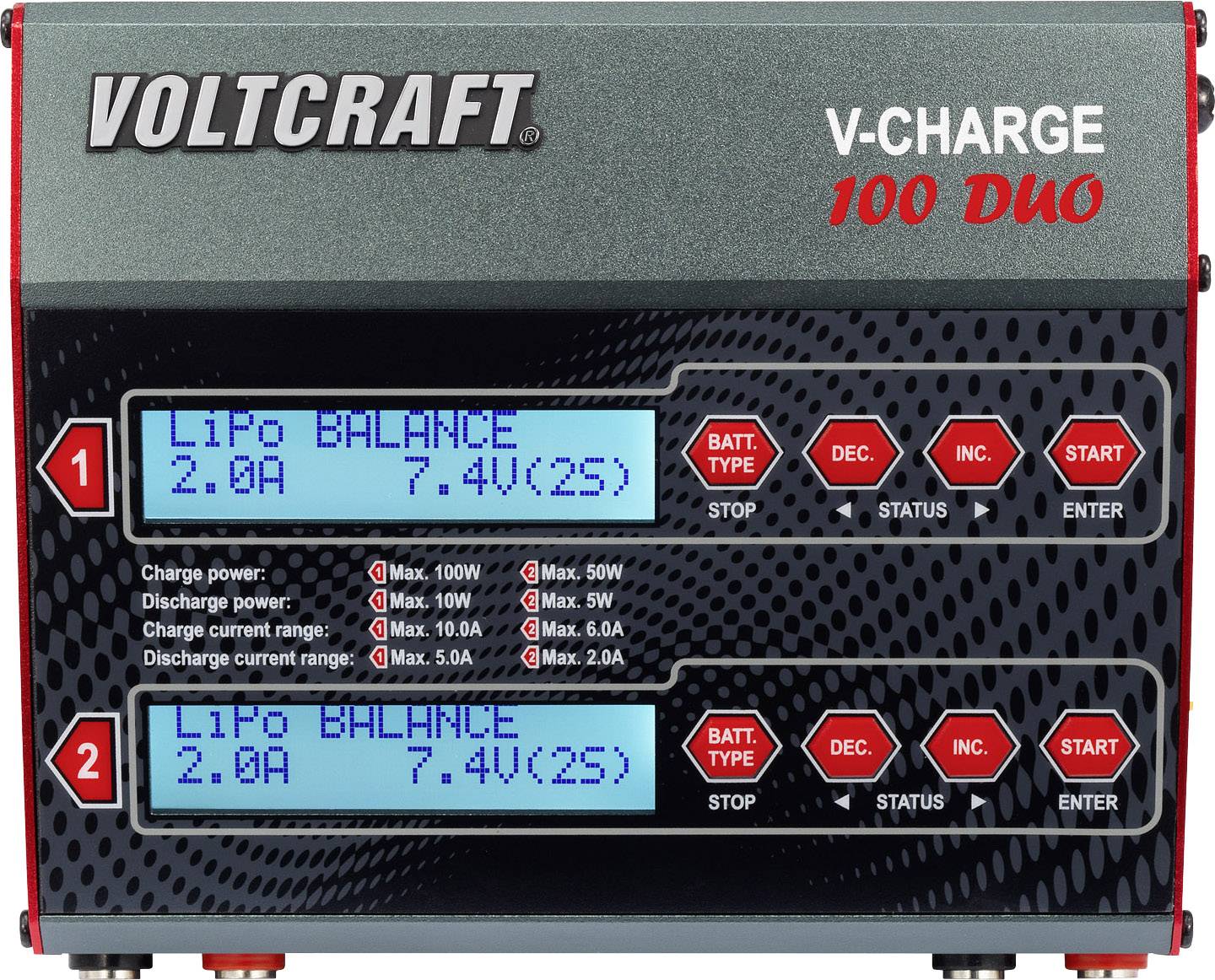 VOLTCRAFT V-Charge 100 Duo Modellbau-Multifunktionsladegerät 12 V, 230 V 10 A