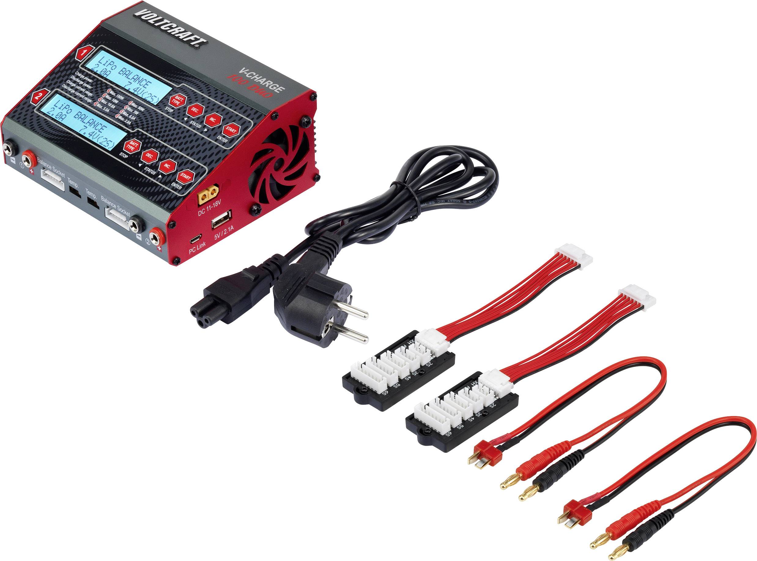 VOLTCRAFT V-Charge 100 Duo Modellbau-Multifunktionsladegerät 12 V, 230 V 10 A