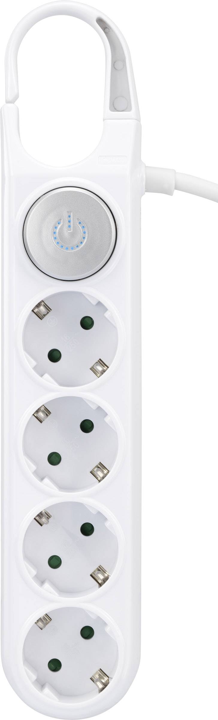 Renkforce 415D-CMW Steckdosenleiste mit Schalter 4fach Weiß Schutzkontakt 1St.