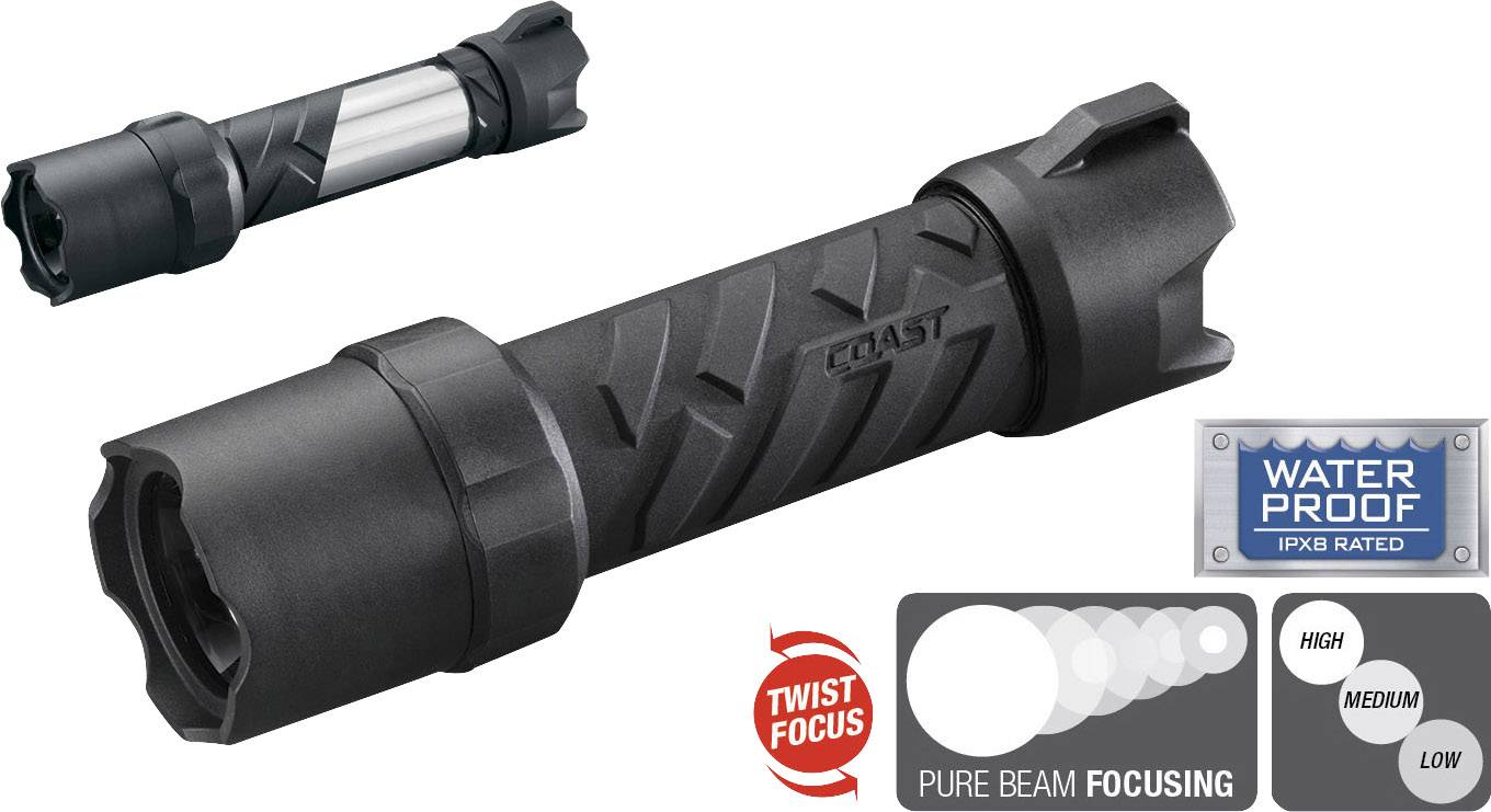Coast Polysteel 400 LED Taschenlampe batteriebetrieben 300 lm 15 h 182 g