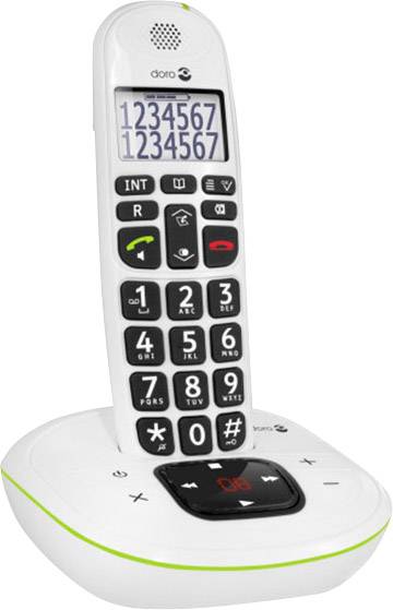 doro Phoneeasy® 115 Schnurloses Seniorentelefon Anrufbeantworter, Freisprechen Beleuchtetes Display Weiß