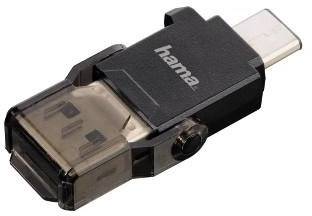 Hama 124021 USB-Kartenleser Smartphone/Tablet Schwarz USB 3.0, USB-C™