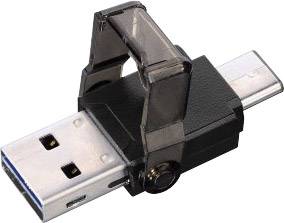 Hama 124021 USB-Kartenleser Smartphone/Tablet Schwarz USB 3.0, USB-C™