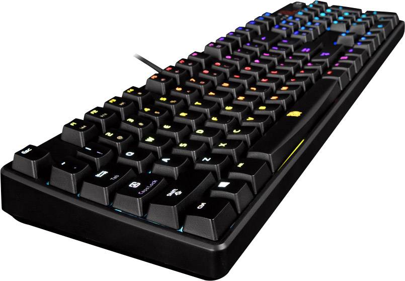 TT eSports Poseidon Z RGB USB Gaming-Tastatur Deutsch, QWERTZ Schwarz Beleuchtet, Integrierter Profilspeicher