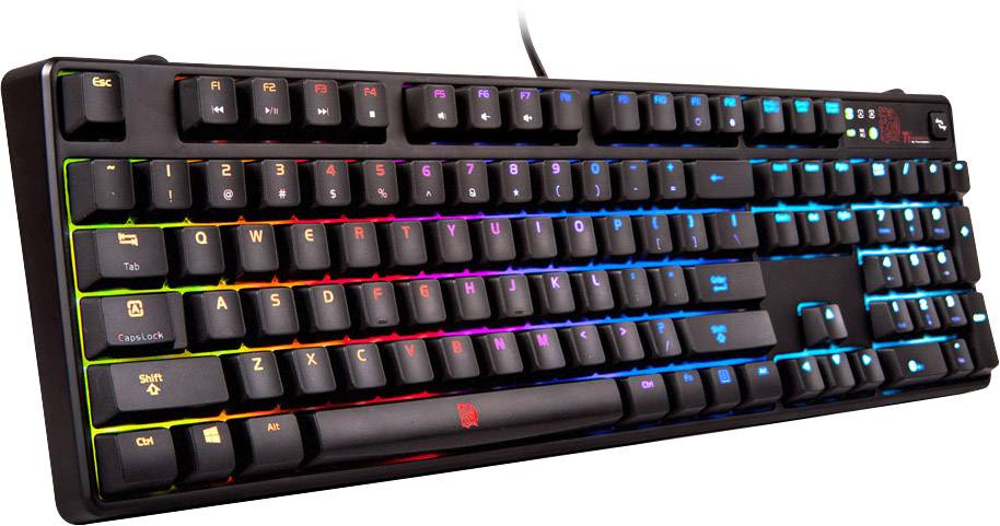 TT eSports Poseidon Z RGB USB Gaming-Tastatur Deutsch, QWERTZ Schwarz Beleuchtet, Integrierter Profilspeicher