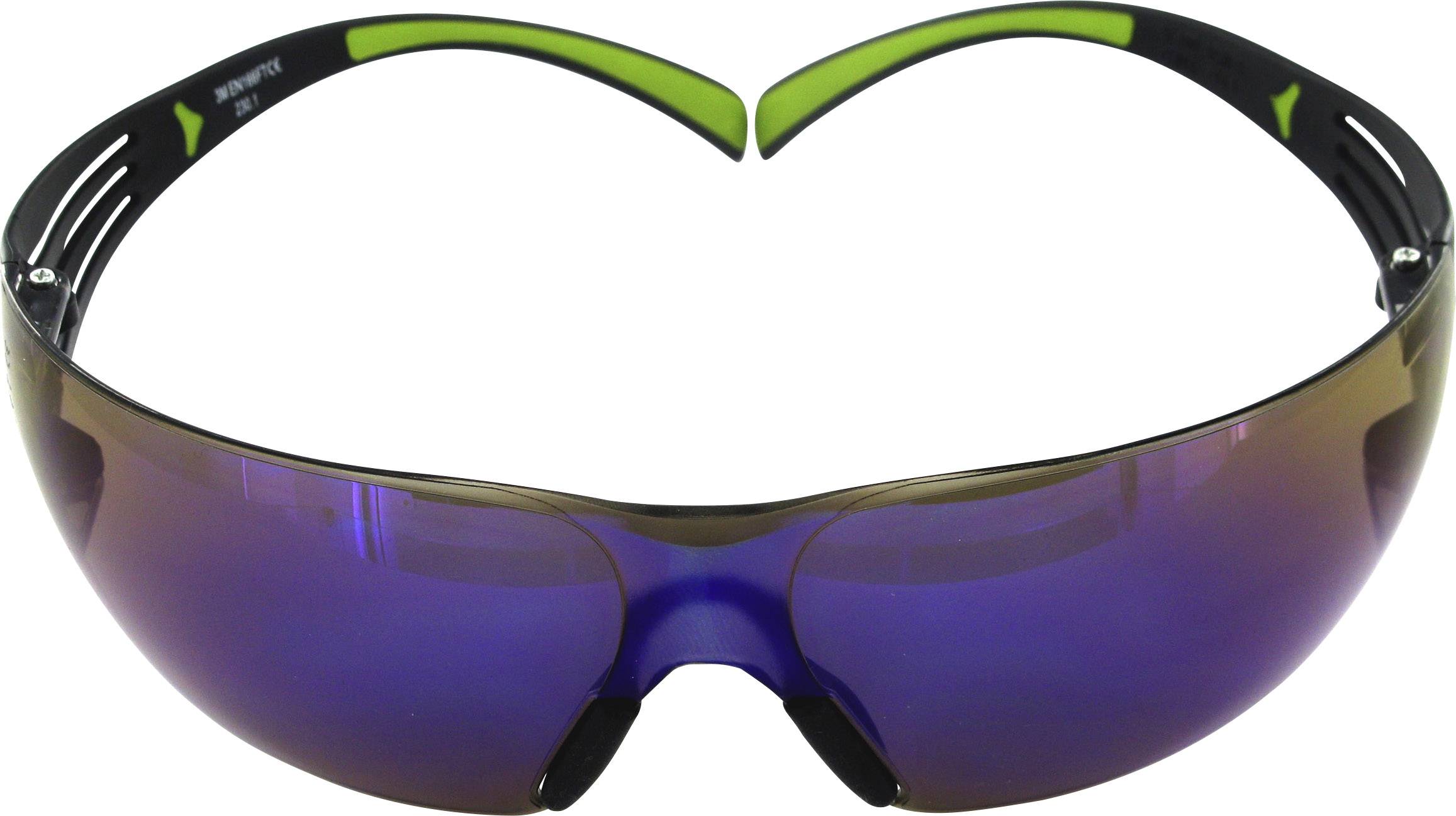 Schutzbrille SecureFit-SF400 EN 166,EN 172 Bügel schwarz grün,Scheiben blau PC