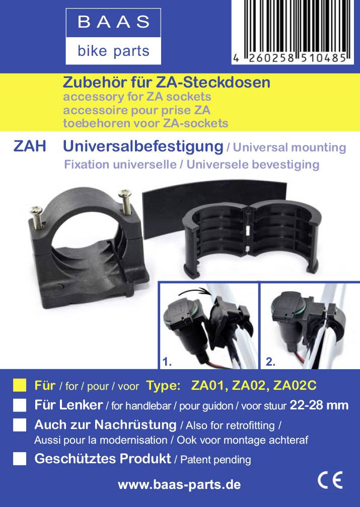 BAAS Universal-Schraubhalter für Zigarettensteckdosen ZA01/02 Passend für (Details) alle Steckdosen ZA01/ZA02/USB11/USB18