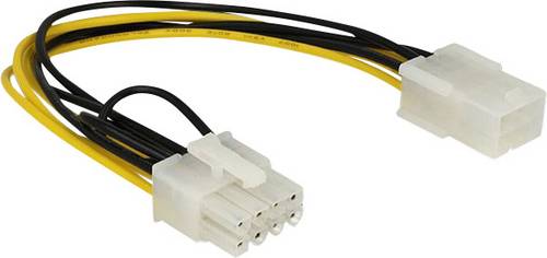Delock Strom Anschlusskabel [1x PCIe-Stecker 8pol. - 1x PCIe-Buchse 6pol.] 0.20 m Gelb, Schwarz