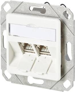 Metz Connect Netzwerkdose Unterputz Einsatz mit Zentralplatte 2 Port Reinweiß