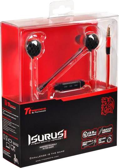 Thermaltake Isurus Pro Gaming Headset 3.5 mm Klinke schnurgebunden, Stereo In Ear Rot/Schwarz