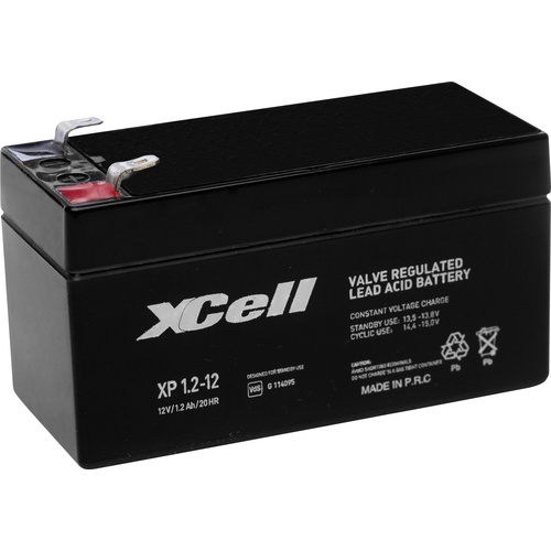 XCell XP1.212 XCEXP1.212 Bleiakku 12V 1.2Ah Blei-Vlies (AGM) (B x H x T) 97 x 52 x 44mm Flachstecker 4.8mm Wartungsfrei