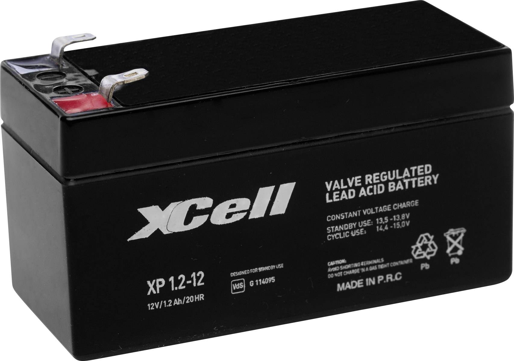 XCell XP1.212 XCEXP1.212 Bleiakku 12V 1.2Ah Blei-Vlies (AGM) (B x H x T) 97 x 52 x 44mm Flachstecker 4.8mm Wartungsfrei