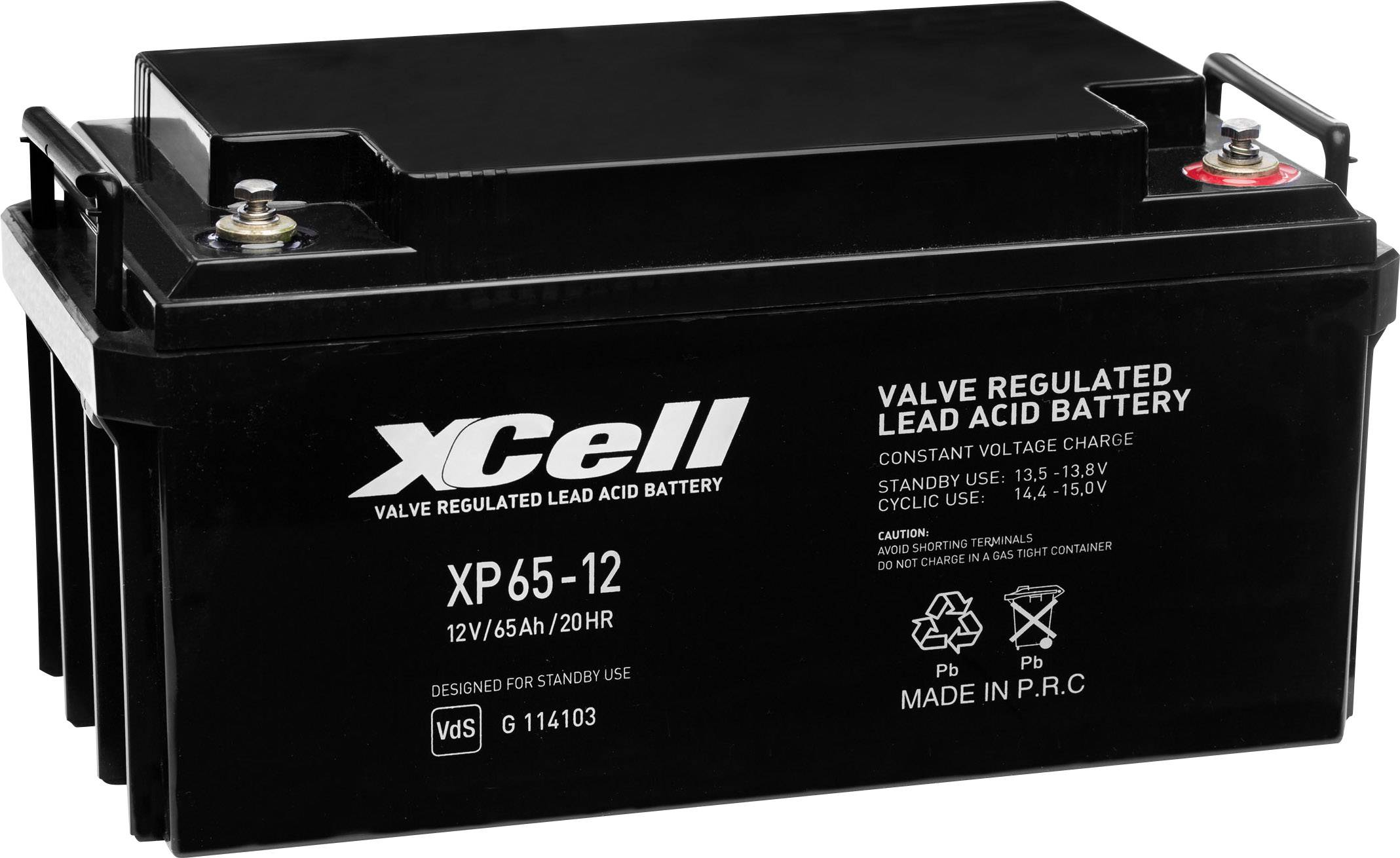 XCell XP6512 XCEXP6512 Bleiakku 12V 65Ah Blei-Vlies (AGM) (B x H x T) 348 x 178 x 167mm M6-Schraubanschluss Wartungsfrei
