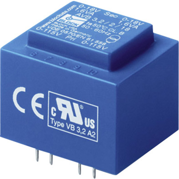 Block AVB 1,5/2/6 Transformateur pour circuits imprimés 2 x 115 V 2 x 6 V/AC 1.50 VA 125 mA