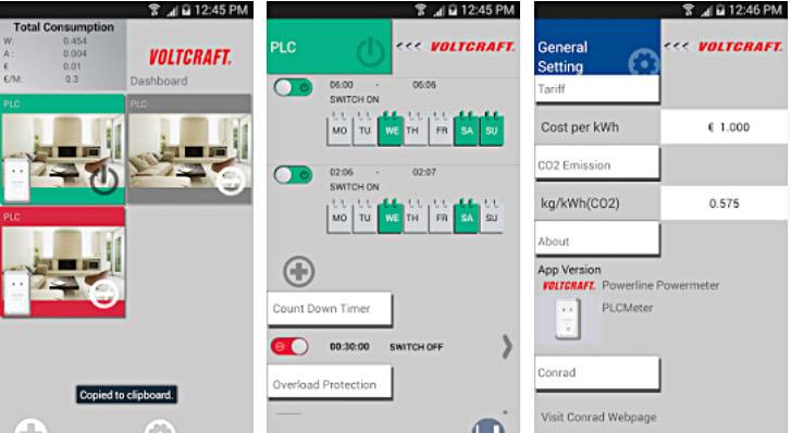 VOLTCRAFT PLC3000 DE Energiekosten-Messgerät Powerline, mit App-Steuerung, Alarmfunktion, Datenexport, grafische Darstellung, Kostenprognose, Stromta