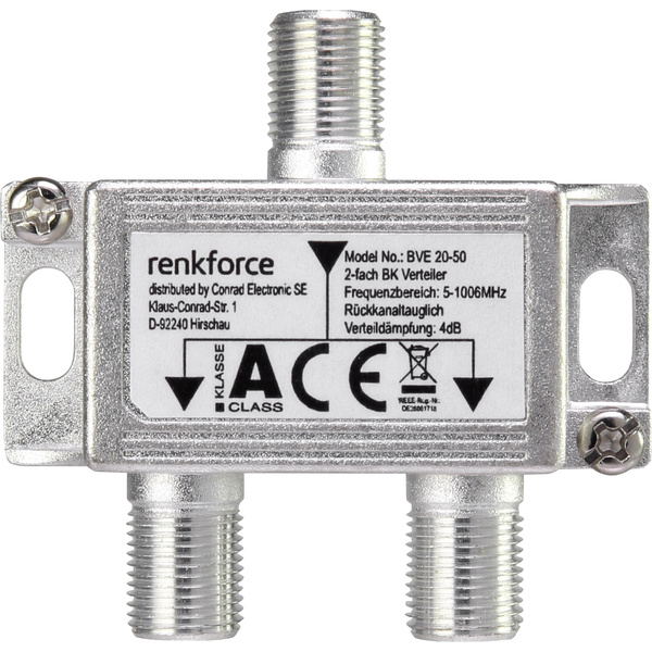 Renkforce Kabel-TV Verteiler 2-fach 5 - 1006MHz