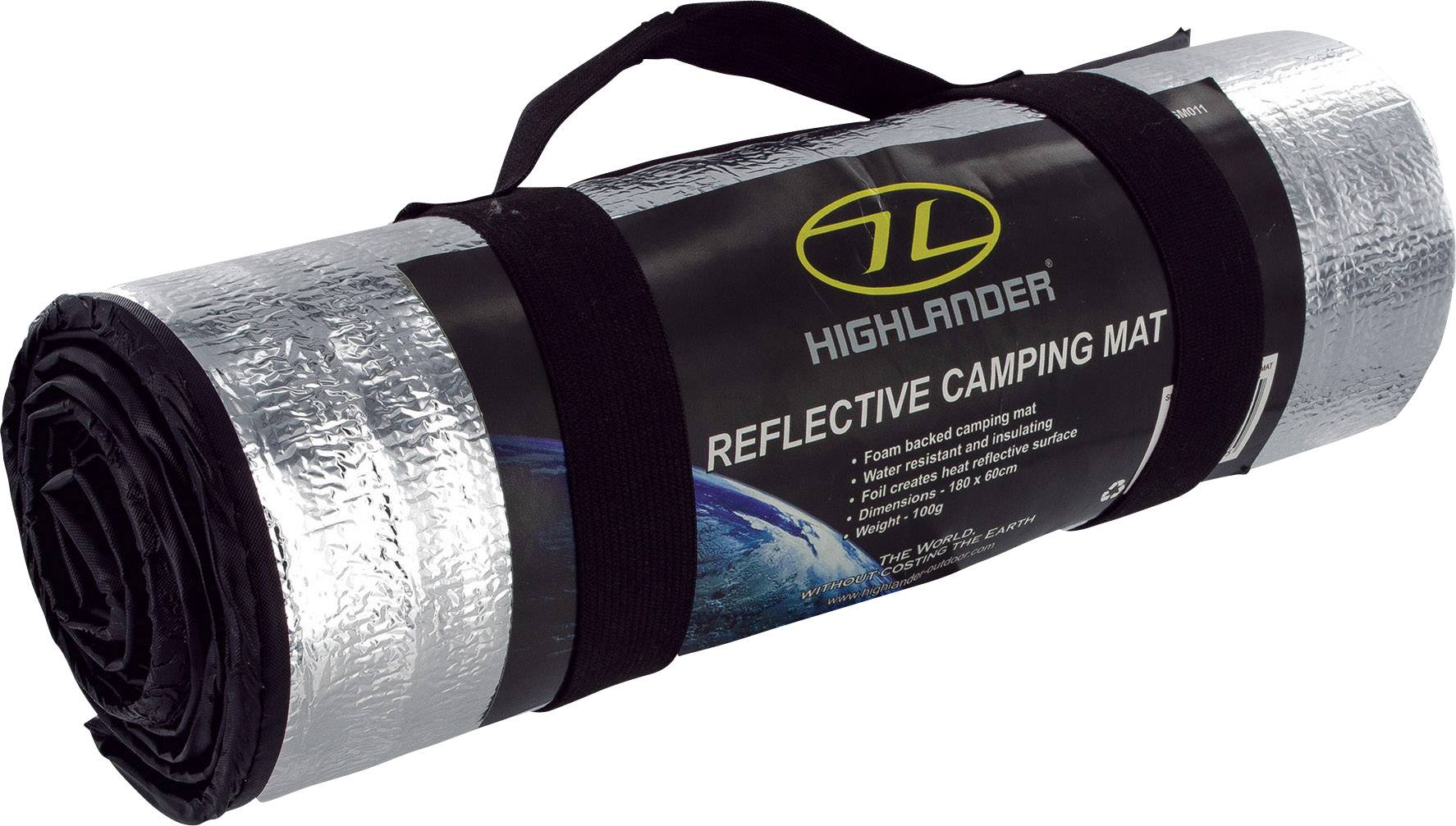 Highlander Campingmatte reflektierend SM011 Camping Matte Silber-Schwarz
