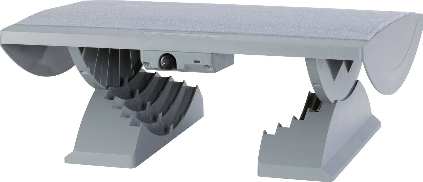 Maul 9025085 Fußstütze (B x T) 450mm x 390mm ergonomisch, höhenverstellbar, beheizbar, mit Teppich-Belag Grau