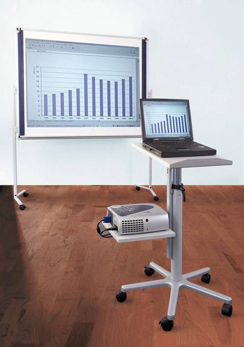 Beamertisch melaminharzbeschichtet grau ohne Zubehör