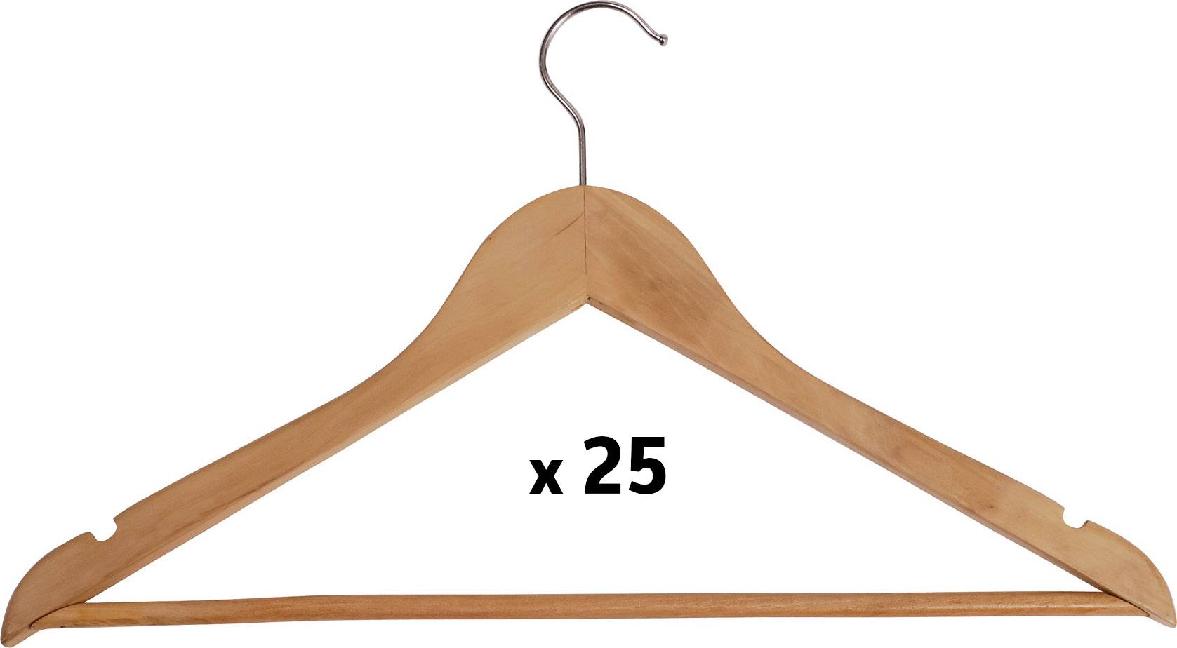 Maul Kleiderbügel 9453270 Kleiderbügel Holz Basic, 25er (B x H) 450 mm x 220 mm Holz 25 St.