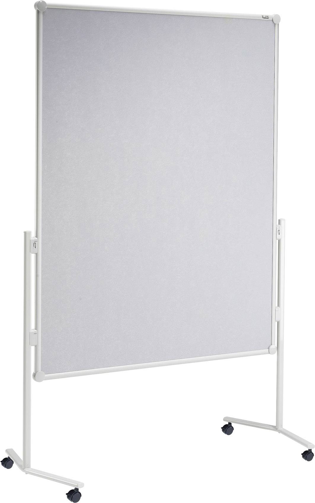 Maul Moderationstafel (B x H) 120 cm x 150 cm Papier Grau Inkl. Ablageschale, Inkl. Blockhalter, Inkl. Rollen, beidseitig verwendbar, Pinntafel