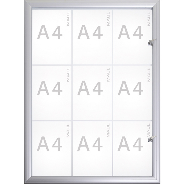 Maul Schaukasten MAULAdvanced Verwendung für Papierformat: 9 x DIN A4 Außenbereich 6973908 Aluminium Silber 1St.