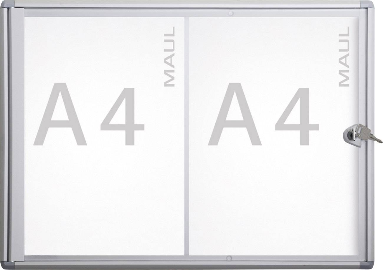 Maul Schaukasten MAULextraslim Verwendung für Papierformat: 2 x DIN A4 Innenbereich 6820208 Aluminium Silber 1 St.