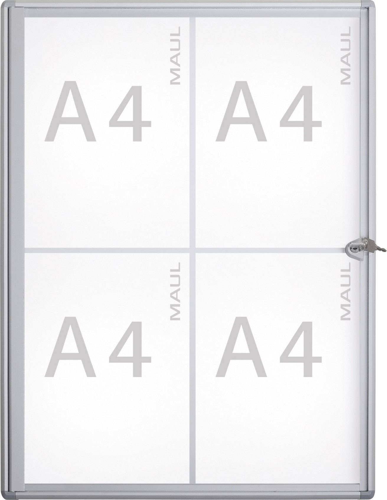 Maul Schaukasten MAULextraslim Verwendung für Papierformat: 4 x DIN A4 Innenbereich 6820408 Aluminium Silber 1St.