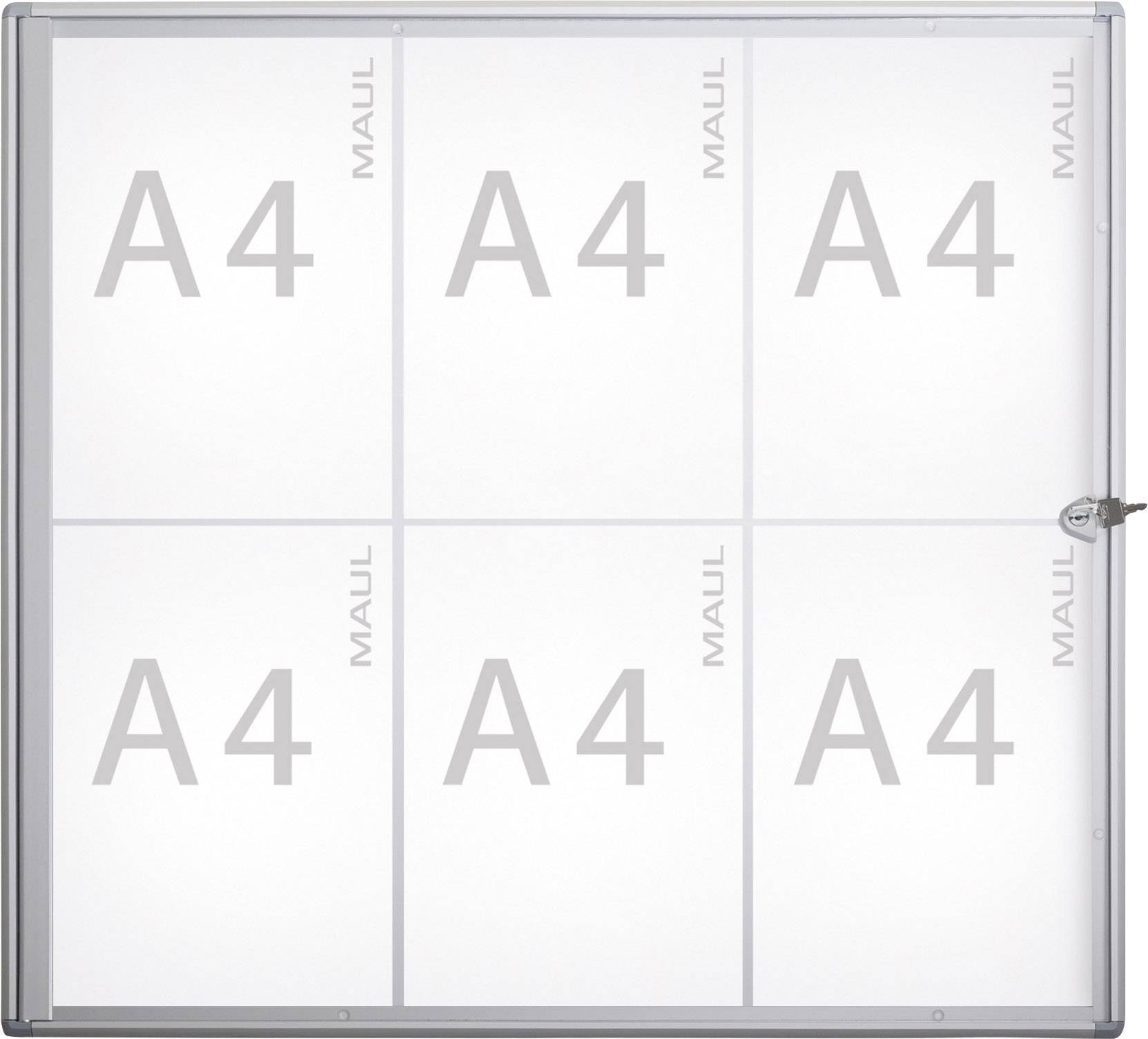 Maul Schaukasten MAULextraslim Verwendung für Papierformat: 6 x DIN A4 Innenbereich 6820608 Aluminium Silber 1St.