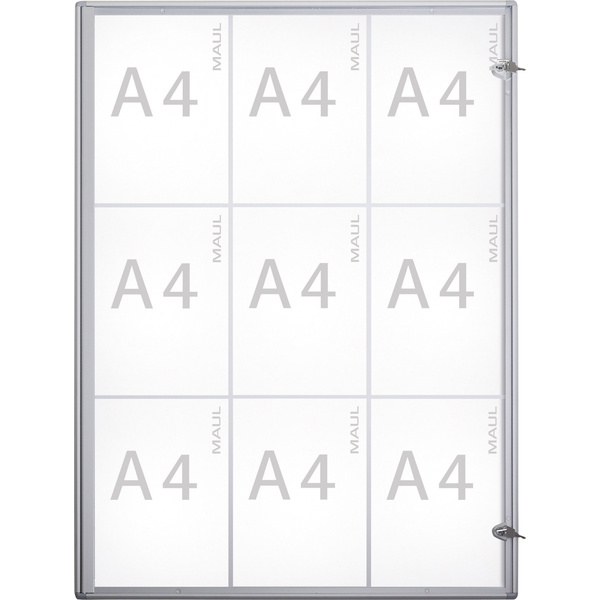 Maul Schaukasten MAULextraslim Verwendung für Papierformat: 9 x DIN A4 Innenbereich 6820908 Aluminium Silber 1St.