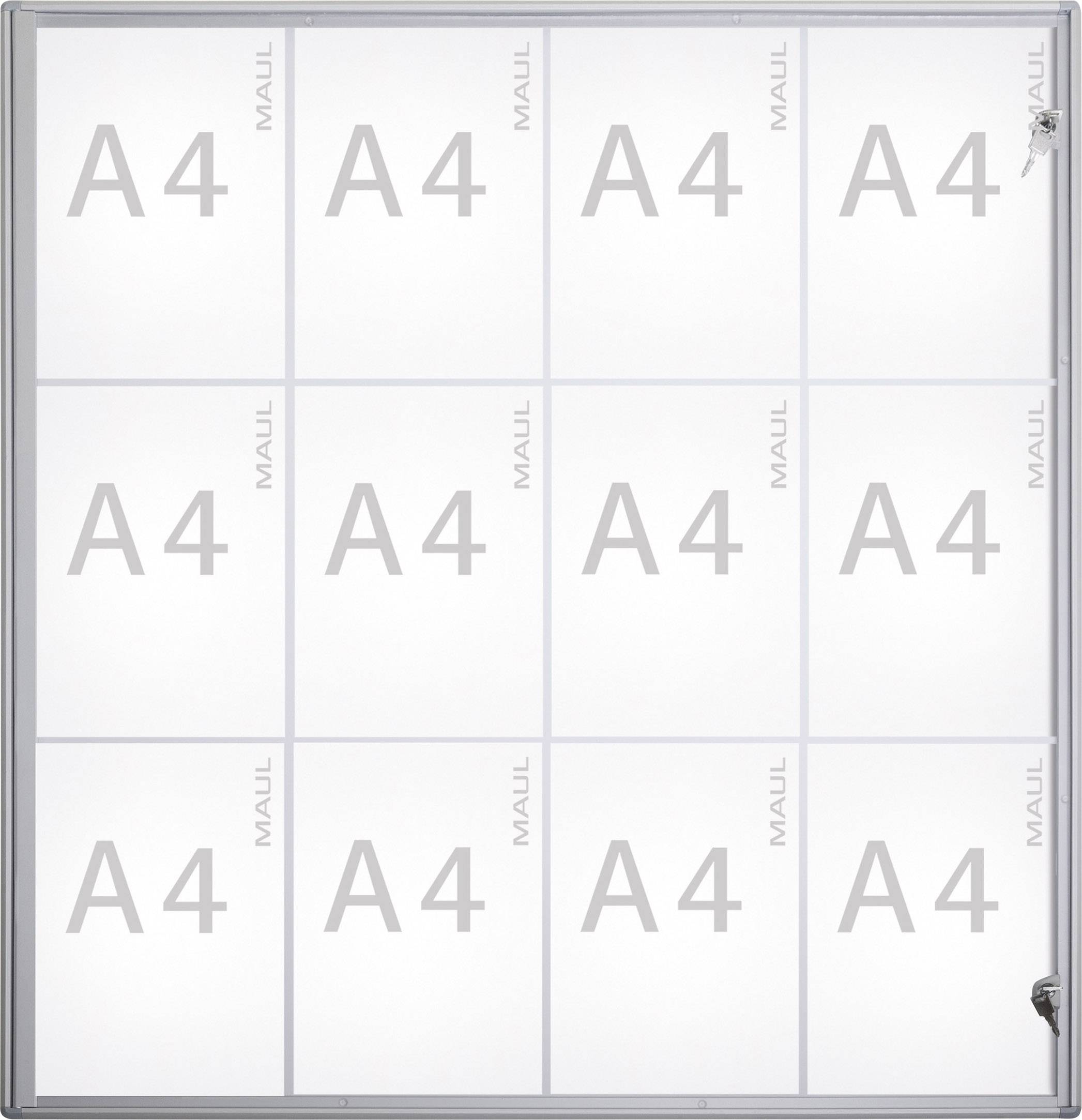 Maul Schaukasten MAULextraslim Verwendung für Papierformat: 12 x DIN A4 Innenbereich 6821208 Aluminium Silber 1St.