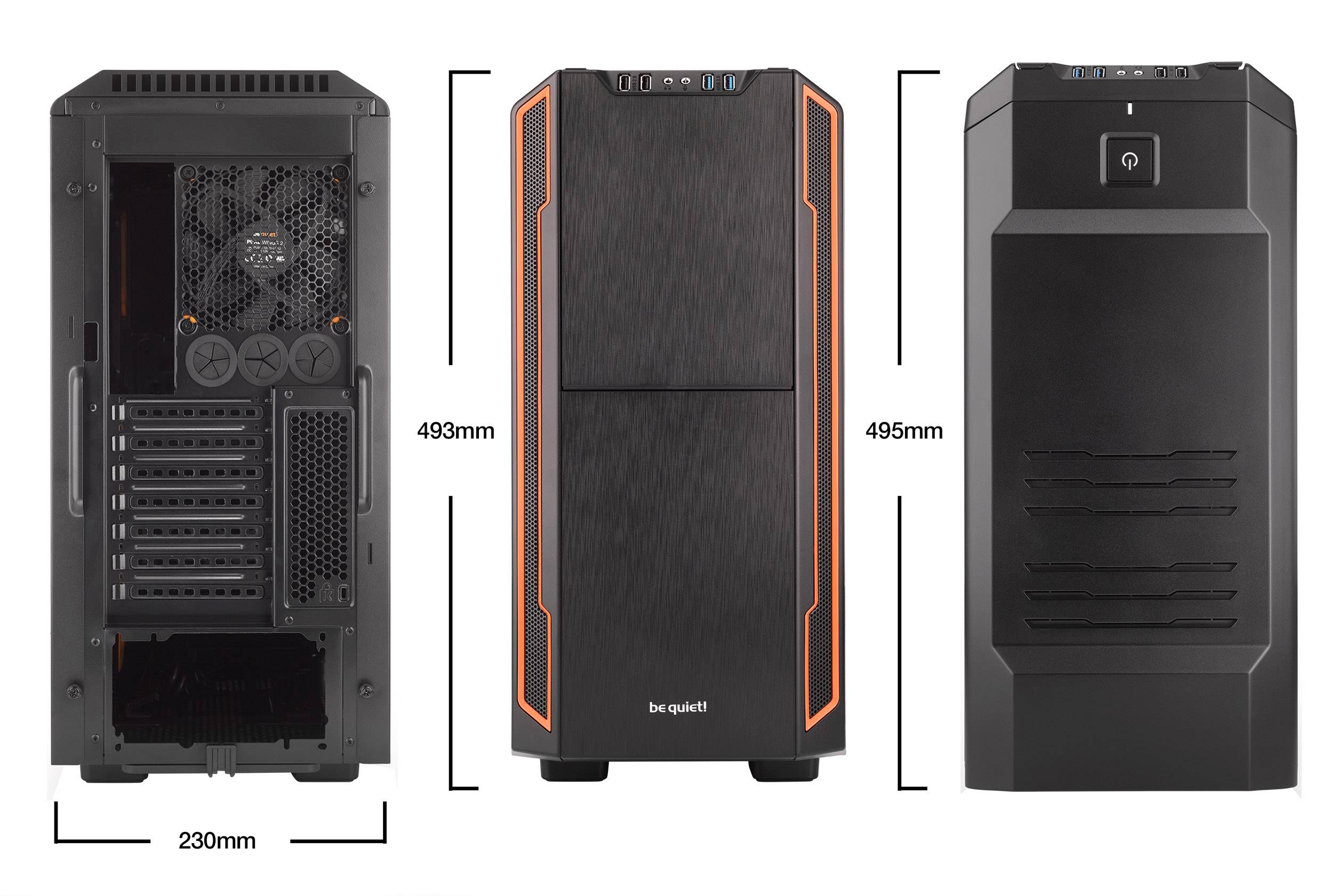 BeQuiet Silent Base 600 Window Midi-Tower Gaming-Gehäuse Orange, Schwarz