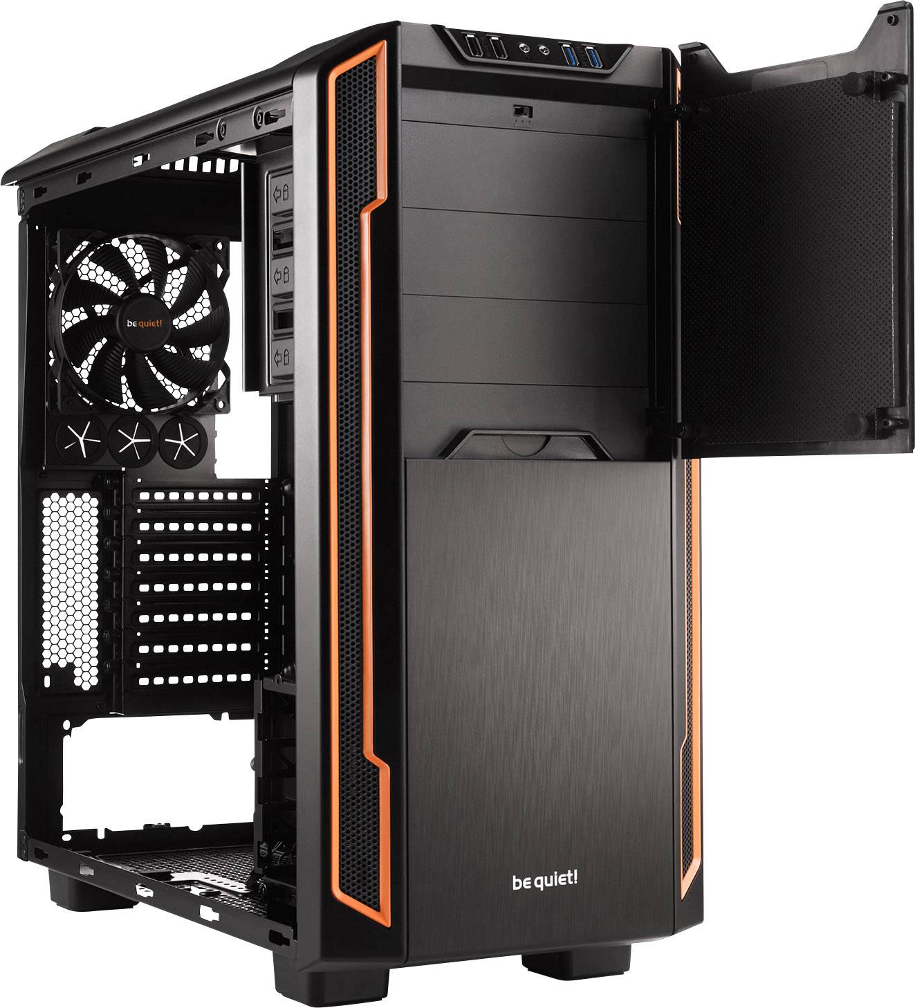 BeQuiet Silent Base 600 Window Midi-Tower Gaming-Gehäuse Orange, Schwarz