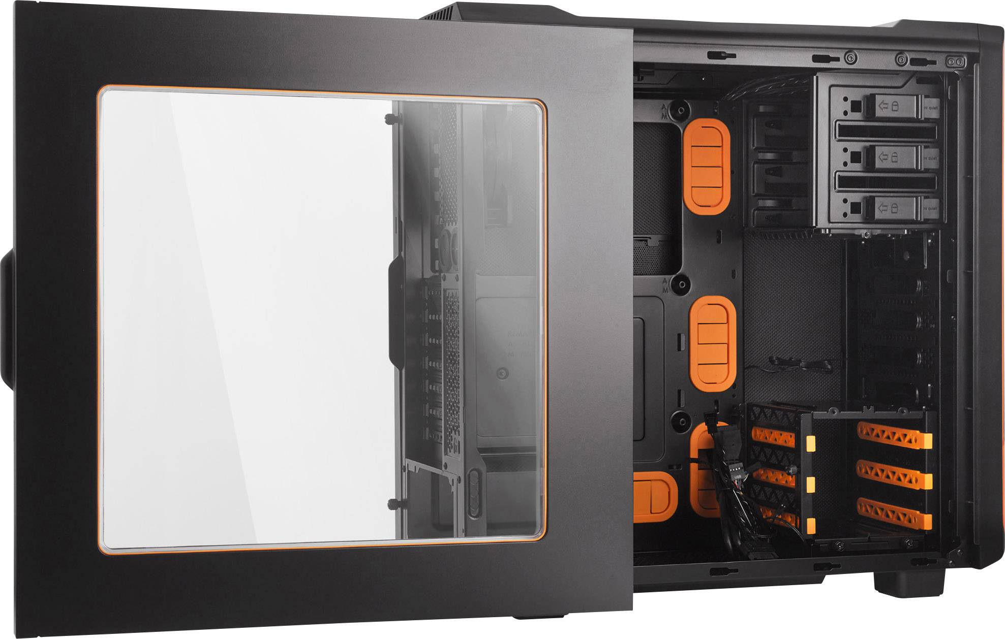 BeQuiet Silent Base 600 Window Midi-Tower Gaming-Gehäuse Orange, Schwarz