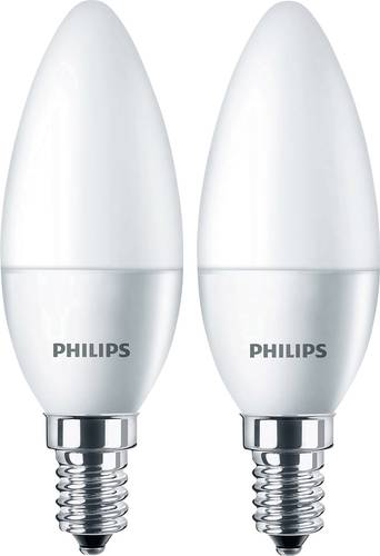 Philips Lighting LED EEK A+ (A++ - E) E14 Kerzenform 5.5W = 40W Warmweiß (Ø x L) 35mm x 106mm 2St.