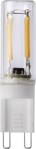 LED EEK A+ (A++ - E) G9 Stiftsockel 1.5W = 12W Warmweiß (Ø x L) 14mm x 57mm Filament, dimmb; Energieeffizienzklasse: A+