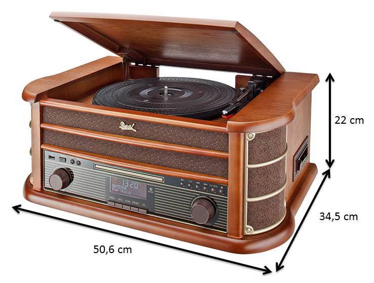 Dual NR 50 DAB Stereoanlage AUX, CD, Kassette, USB, Plattenspieler, 2 x 5 W Holz