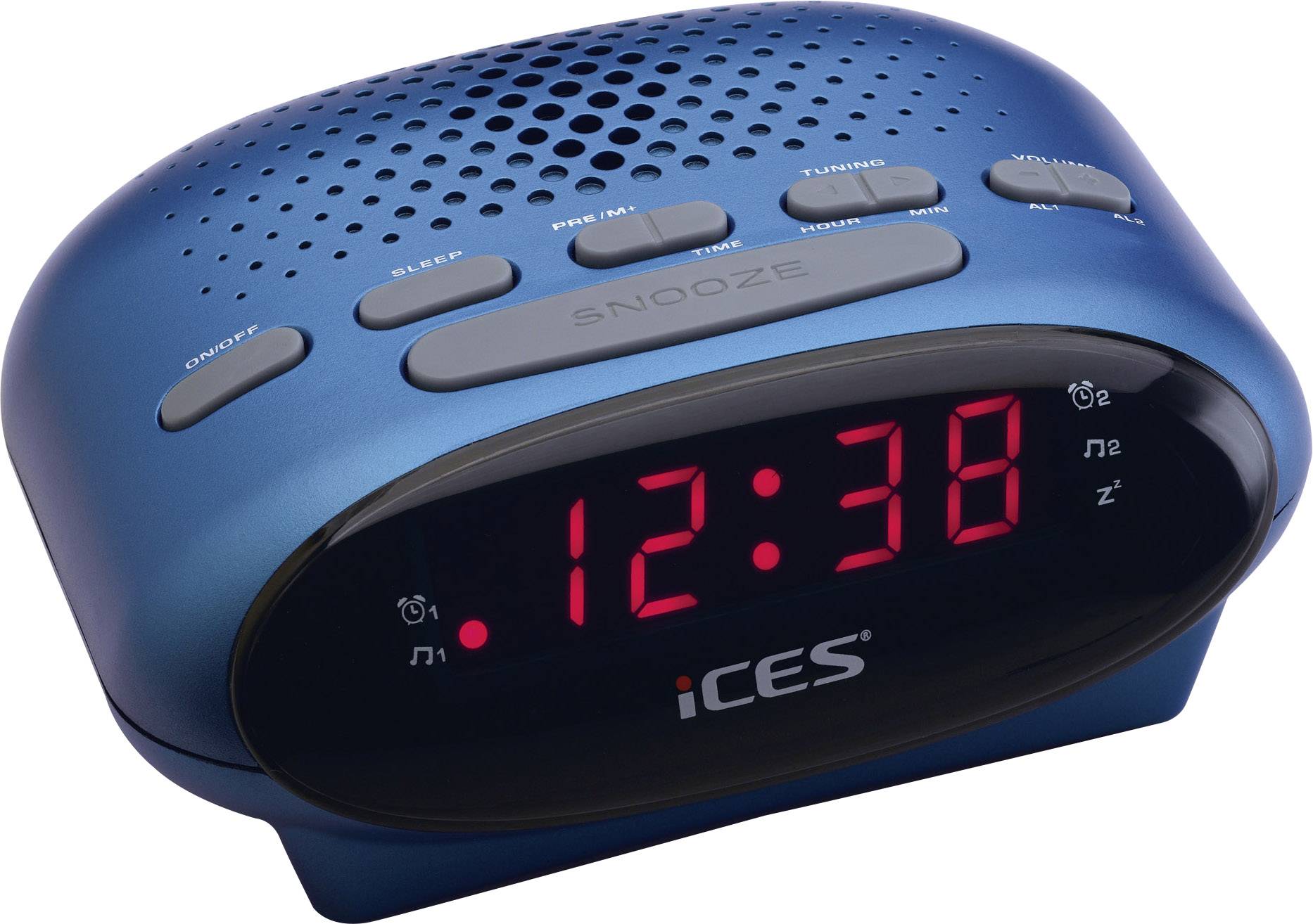 ICES ICR-210 Radiowecker UKW Blau