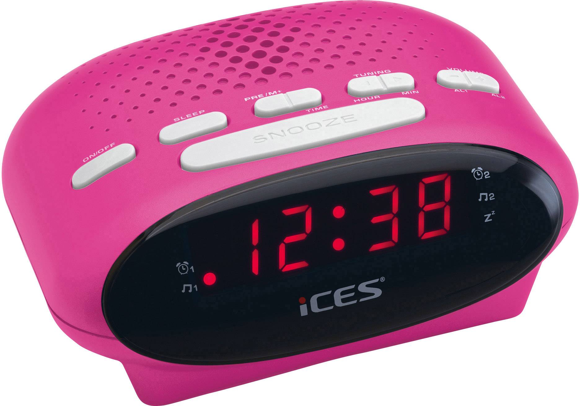 ICES ICR-210 Radiowecker UKW Pink